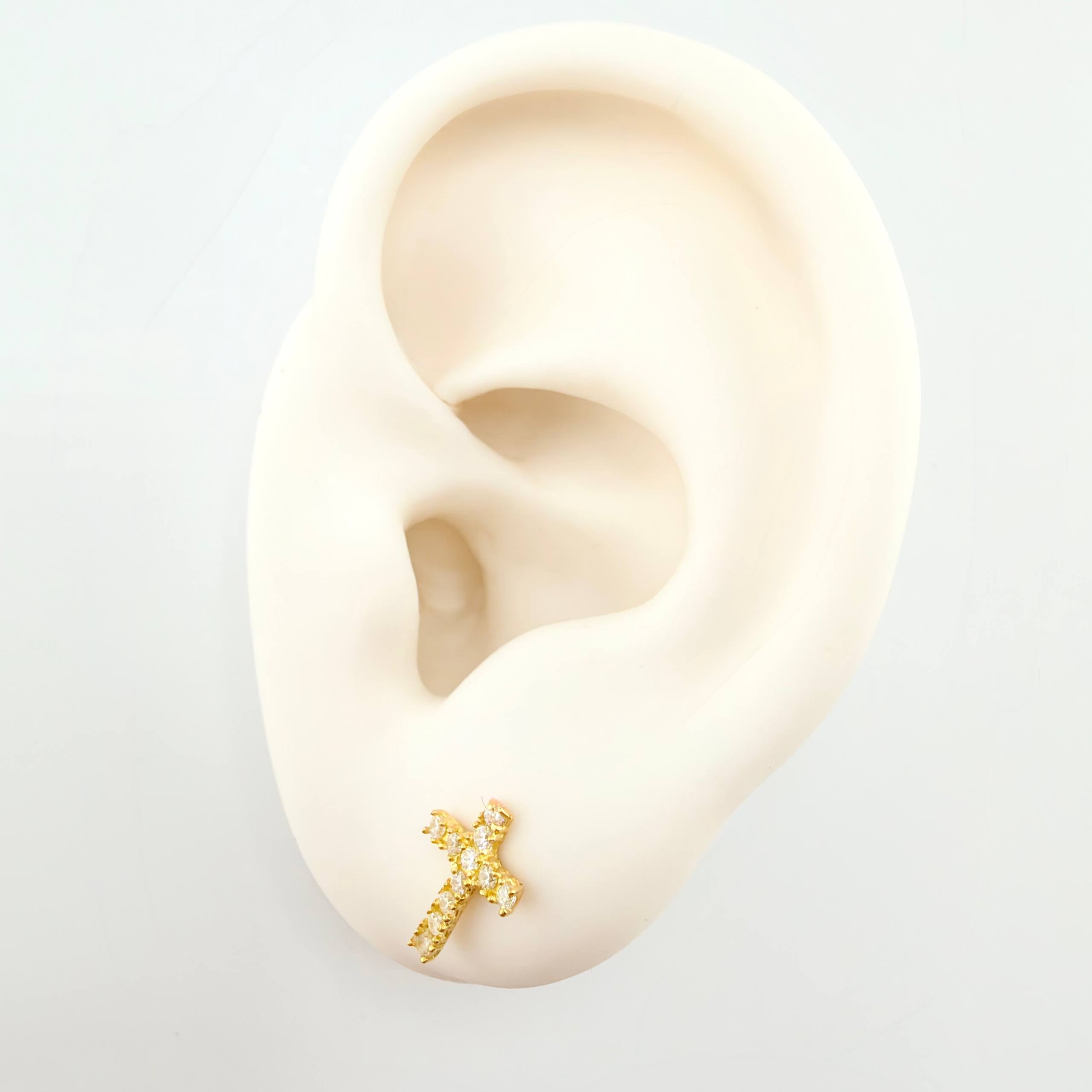 Topos Cruz Tupida 0.9gr / 10.5mm Oro Amarillo 18K