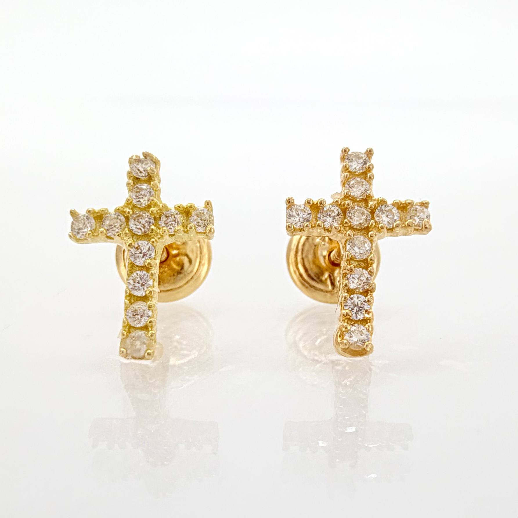 Topos Cruz Tupida 0.95gr / 10.3mm Oro Amarillo 18K *