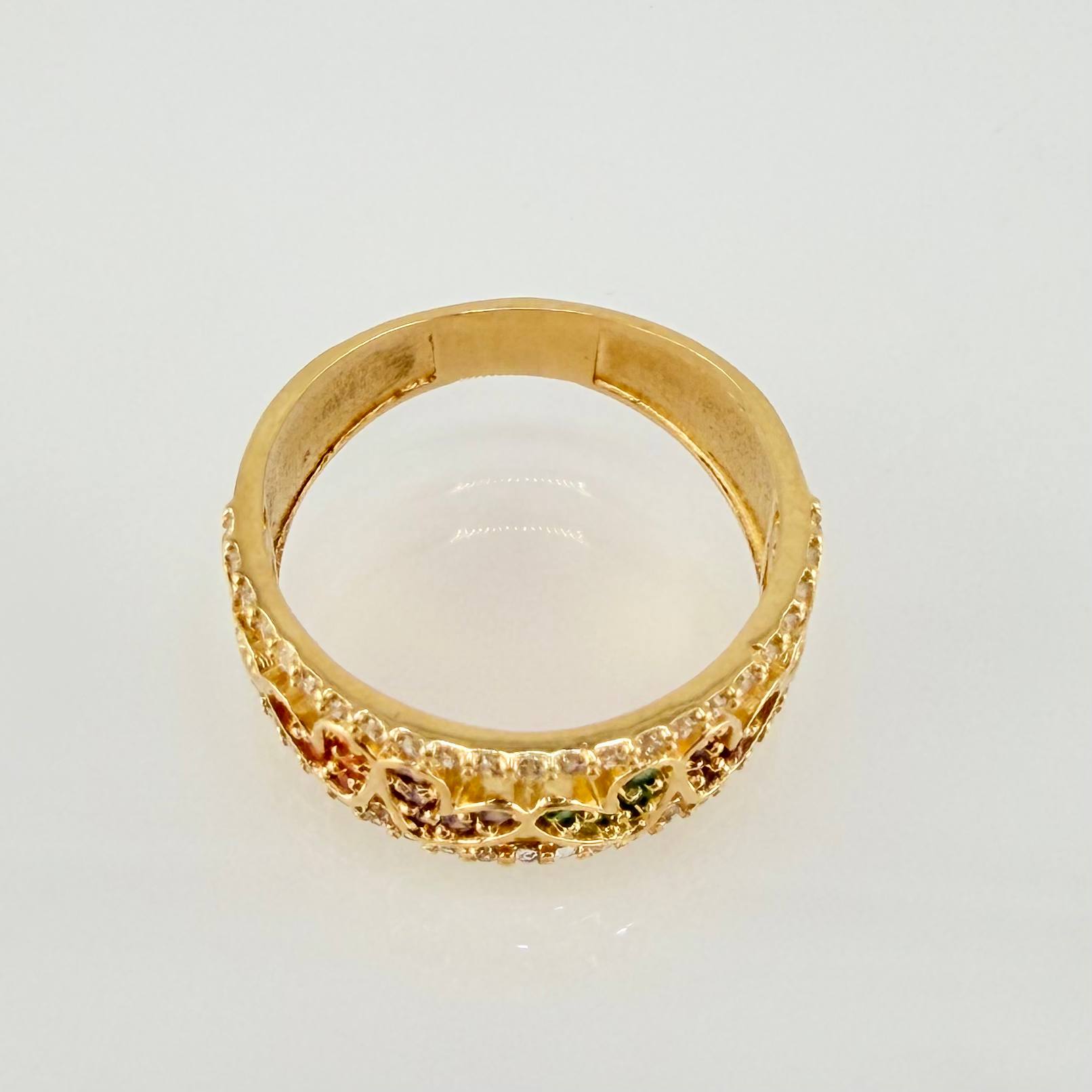 Anillo Corazones 4.1gr / T7 / Oro Amarillo 18K