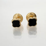 Topos Trebol Negro 0.7gr / 6mm Oro Amarillo 18K