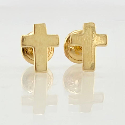 Topos Cruz  0.7gr / 7.6mm Oro Amarillo 18K *