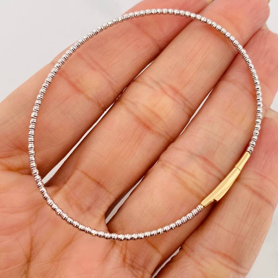 Pulso Aro Diamantado 2.55 g / 17 cm / 1.65 mm Oro Blanco 18K