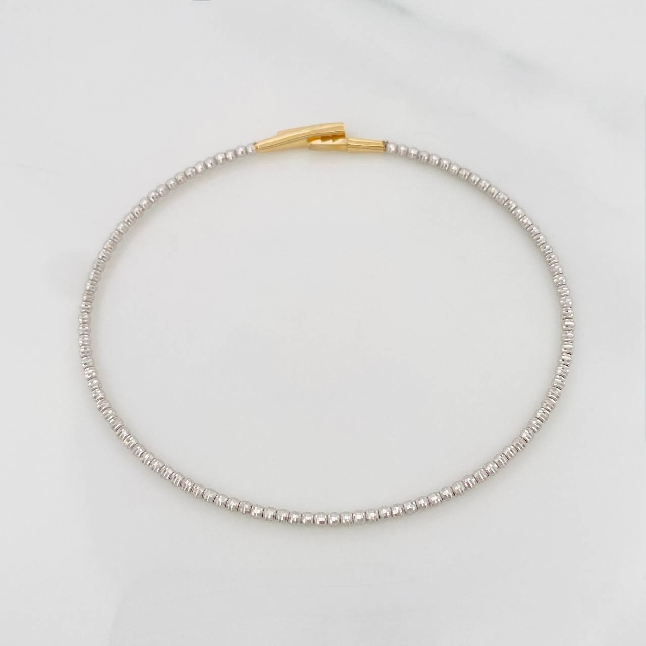 Pulso Aro Diamantado 2.55 g / 17 cm / 1.65 mm Oro Blanco 18K