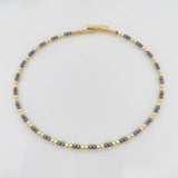 Pulso Aro Diamantado 2.85 g / 17 cm / 1.65 mm Dos Oros Negro Amarillo 18K