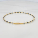 Pulso Aro Diamantado 2.85 g / 17 cm / 1.65 mm Dos Oros Negro Amarillo 18K