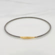 Pulso Aro Diamantado 2.75 g / 17 cm / 1.7 mm Dos Oros Negro Amarillo 18K