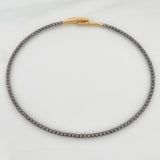 Pulso Aro Diamantado 2.75 g / 17 cm / 1.7 mm Dos Oros Negro Amarillo 18K