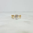 Anillo Solitario Rectangular 1.95gr / T7 / Circones Blancos Blanco Oro Amarillo