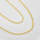 Cadena Cubana 2g / 60cm / 1.3mm Oro Amarillo 18K