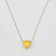 Cadena Veneciana Corazon Moisanita 1.68 qts 2.15g / 45cm / 0.6mm Oro Rosa 18K