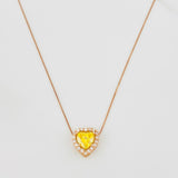 Cadena Veneciana Corazon Moisanita 1.68 qts 2.15g / 45cm / 0.6mm Oro Rosa 18K
