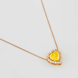 Cadena Veneciana Corazon Moisanita 1.68 qts 2.15g / 45cm / 0.6mm Oro Rosa 18K