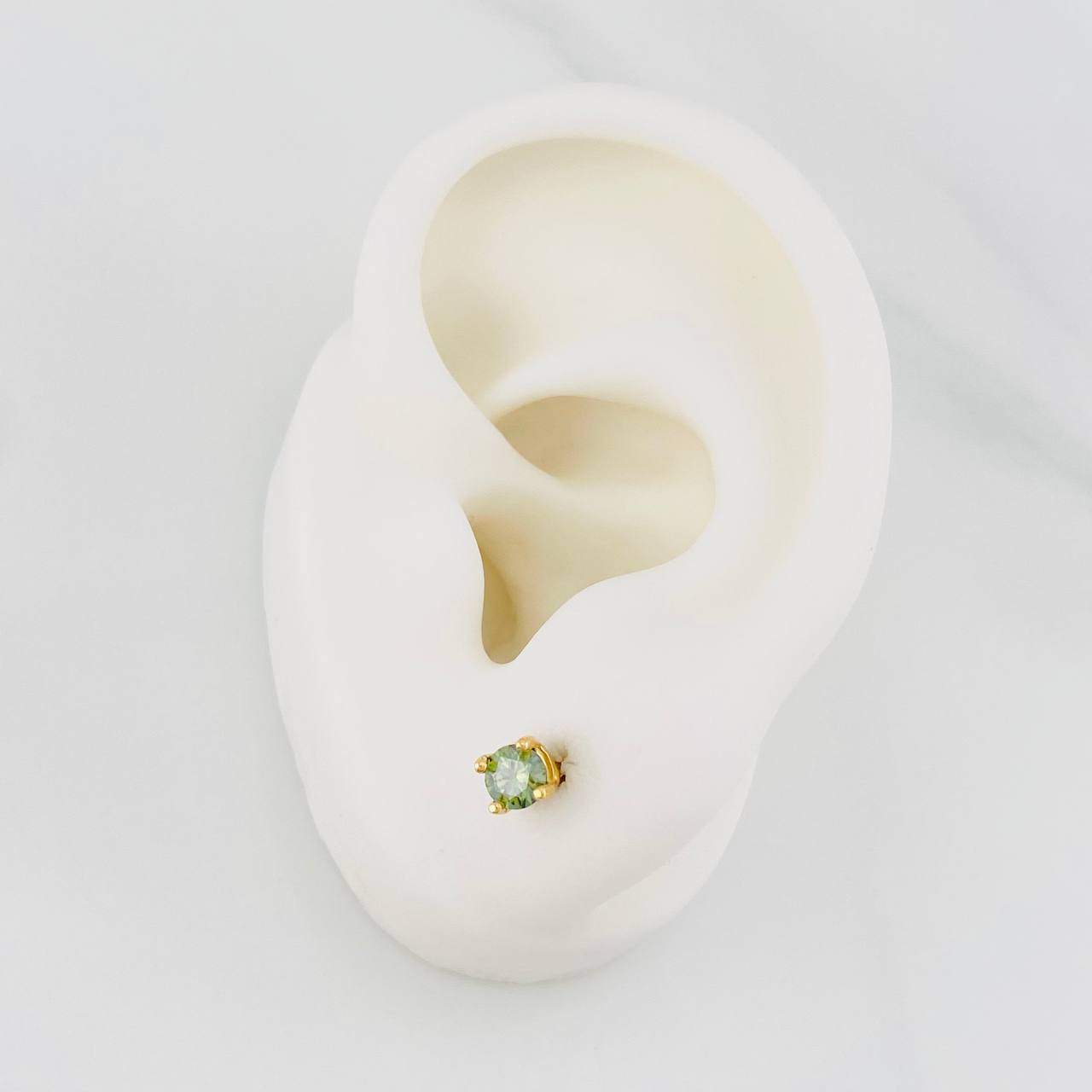 Topos Cuatro Garras Moisanita 33 pts 1.2g / 4.5mm Oro Amarillo 18K