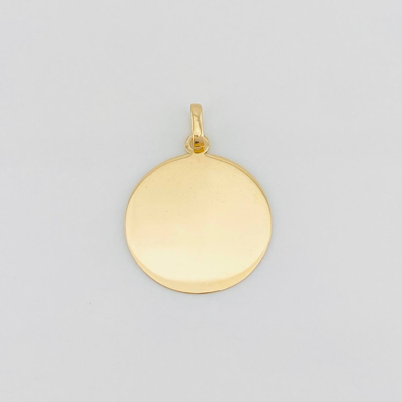 Dije Placa Circular 0.95g / 3/4 in Oro Amarillo 18K