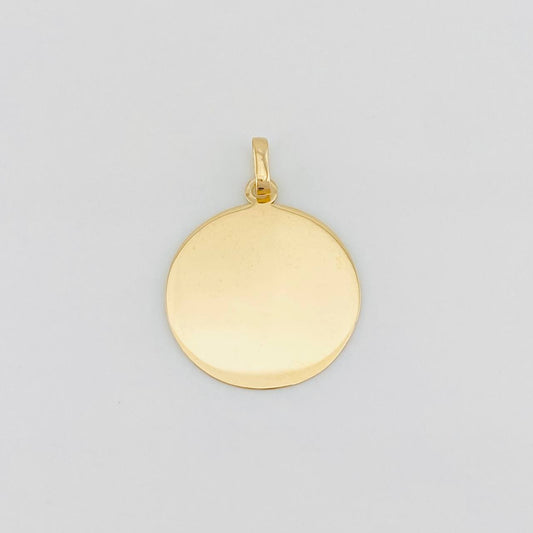 Dije Placa Circular 0.95g / 3/4 in Oro Amarillo 18K