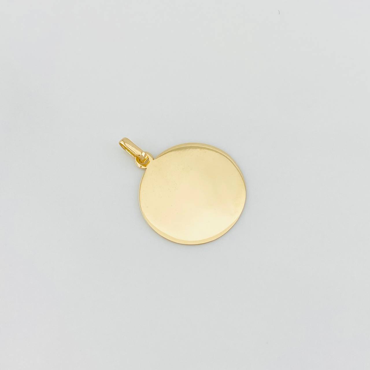 Dije Placa Circular 0.95g / 3/4 in Oro Amarillo 18K