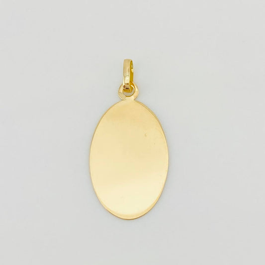 Dije Placa Ovalada 0.85g / 2.6cm Oro Amarillo 18K