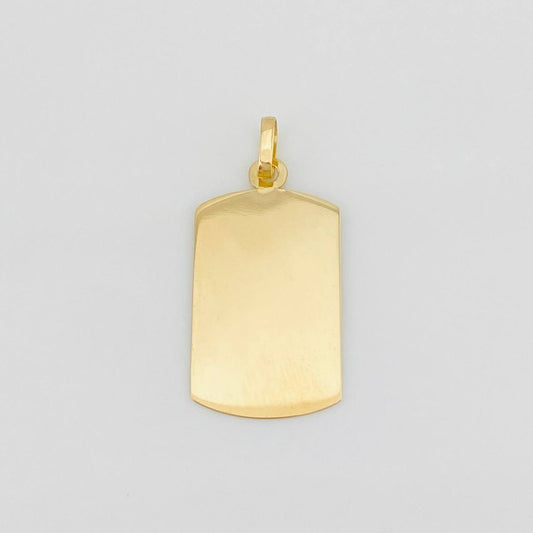 Dije Placa Rectangular Ovalada 0.95g / 1 in Oro Amarillo 18K