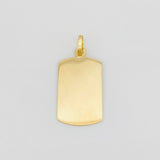 Dije Placa Rectangular Ovalada 1g / 2.5cm Oro Amarillo 18K