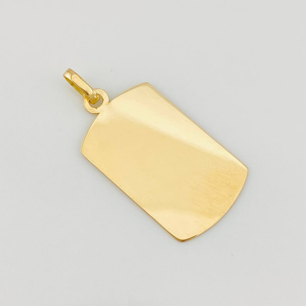 Dije Placa Rectangular Ovalada 0.95g / 1 in Oro Amarillo 18K