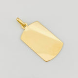 Dije Placa Rectangular Ovalada 0.95g / 1 in Oro Amarillo 18K