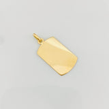 Dije Placa Rectangular Ovalada 0.95g / 2.5cm Oro Amarillo 18K