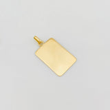 Dije Placa Cuadrada 1g / 1 in Oro Amarillo 18K