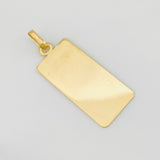 Dije Placa Rectangular 1g / 1 1/4 in Oro Amarillo 18K