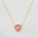 Cadena Veneciana Corazon Moisanita 1.18 qts 2.9g / 45cm / 0.7mm Oro Amarillo 18K