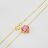 Cadena Veneciana Corazon Moisanita 1.18 qts 2.9g / 45cm / 0.7mm Oro Amarillo 18K