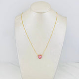 Cadena Veneciana Corazon Moisanita 1.18 qts 2.9g / 45cm / 0.7mm Oro Amarillo 18K