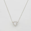 Cadena Veneciana Corazon Moisanita 1.18 qts 2.25g / 45cm / 0.7mm Oro Blanco 18K