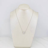 Cadena Veneciana Corazon Moisanita 1.18 qts 2.25g / 45cm / 0.7mm Oro Blanco 18K
