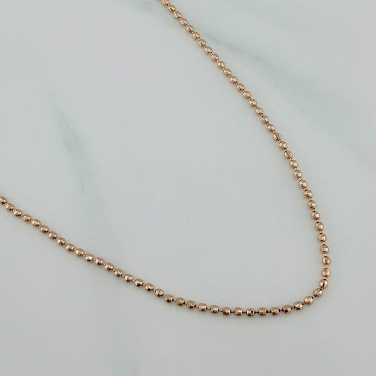 Cadena Militar Diamantado 7.95 g / 60.05 cm / 1.65 mm Oro Rosa 18K