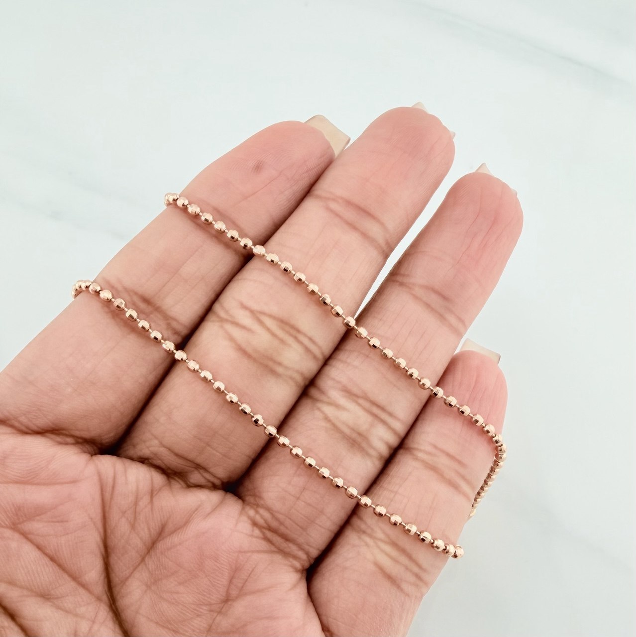 Cadena Militar Diamantado 7.95 g / 60.05 cm / 1.65 mm Oro Rosa 18K