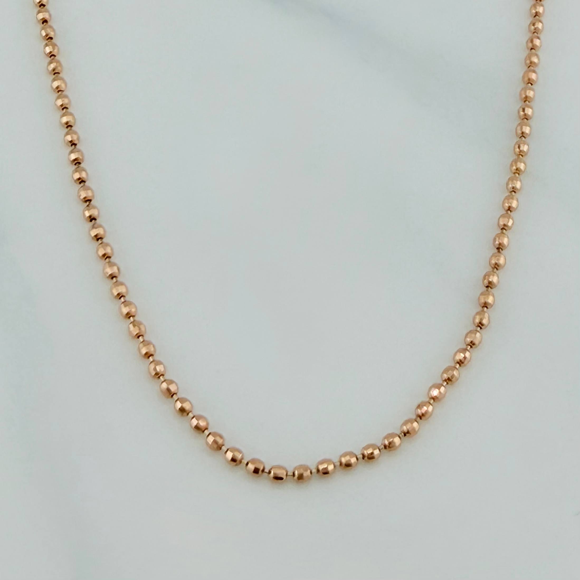 Cadena Militar Diamantado 7.95 g / 60.05 cm / 1.65 mm Oro Rosa 18K