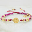 Pulsera Vinotinto Rubies San Benito 3.1gr / Oro Amarillo 18K *