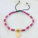 Pulsera Negra Rubies San Benito 2.35gr / Oro Amarillo 18K *