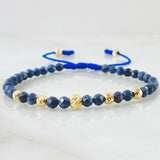 Pulsera Azul Zafiro Celestial 5mm-4mm 7 und Oro Amarillo 18K (A.C)