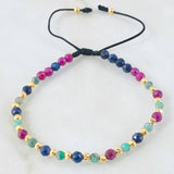 Pulsera Negra Triada De Gemas 1.3gr / Oro Amarillo 18K *
