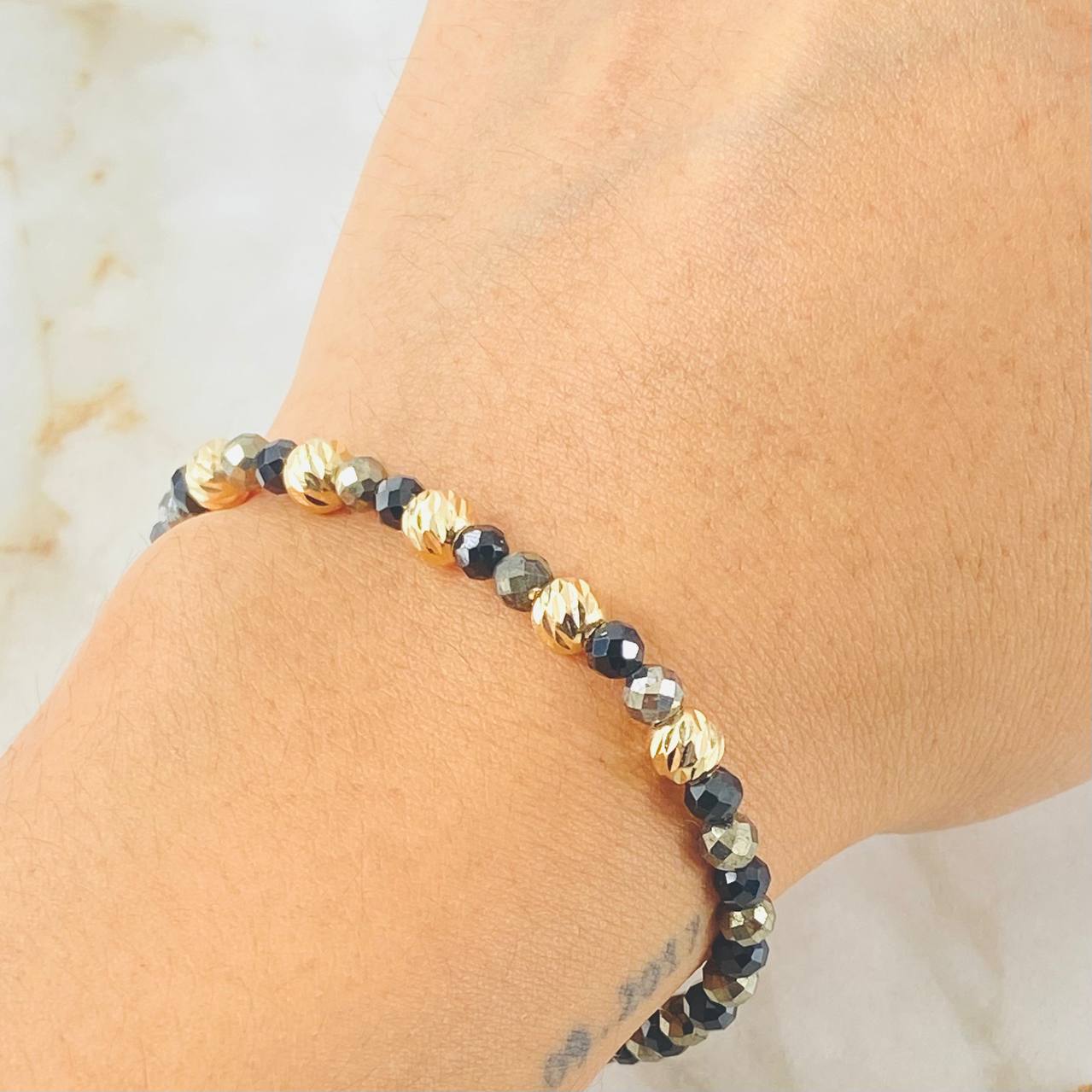 Pulsera Beige Filas Piritantes 1gr / Oro Amarillo 18K (A.C)