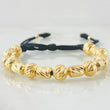 Pulsera Negra Cilindros Rayados 4.1gr / Oro Amarillo 18K *