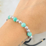 Pulsera Negra Esmeraldas Tripe Bipunto 1.95gr / Dos Oros Amarillo Blanco 18K *