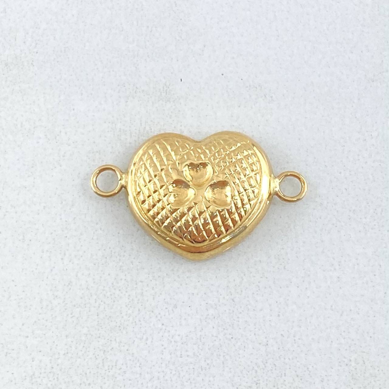 Herraje Corazón Texturizado 0.85gr / 2cm / Oro 18K