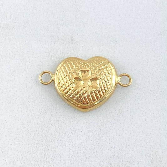 Herraje Corazón Texturizado 0.85gr / 2cm / Oro 18K