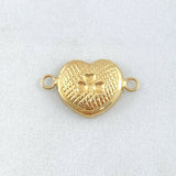 Herraje Corazón Texturizado 0.85gr / 2cm / Oro 18K