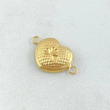Herraje Corazón Texturizado 0.85gr / 2cm / Oro 18K