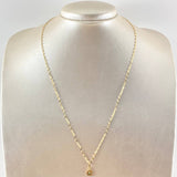 Set Cadena Flor Espejo 0.95gr / 50cm + Dije Flor Mandala 0.5gr / 1.45gr / Circon Verde Oro 18K (Oferta) -