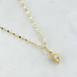 Set Cadena Flor Espejo 0.9gr / 45cm + Dije Gota 0.55gr / 1.45gr / Circon Blanco Oro 18K (Oferta) -
