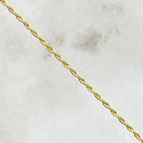 Set Cadena Lazo 0.9gr / 45cm + Dije Oreja Ratón 0.55gr / 1.45gr / Circones Azules  Oro 18K (Oferta) -